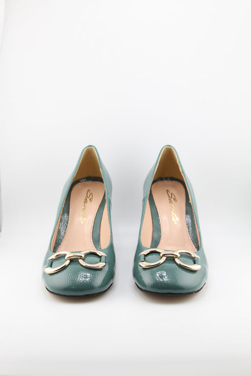Sante Patent Leather Block Heel Pumps