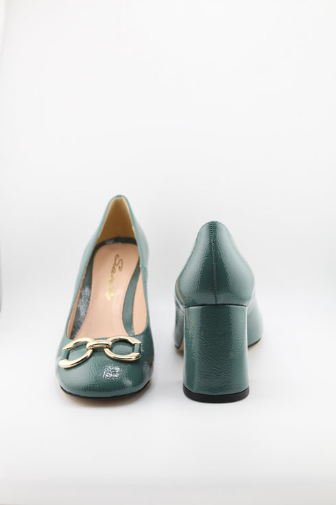 Sante Patent Leather Block Heel Pumps