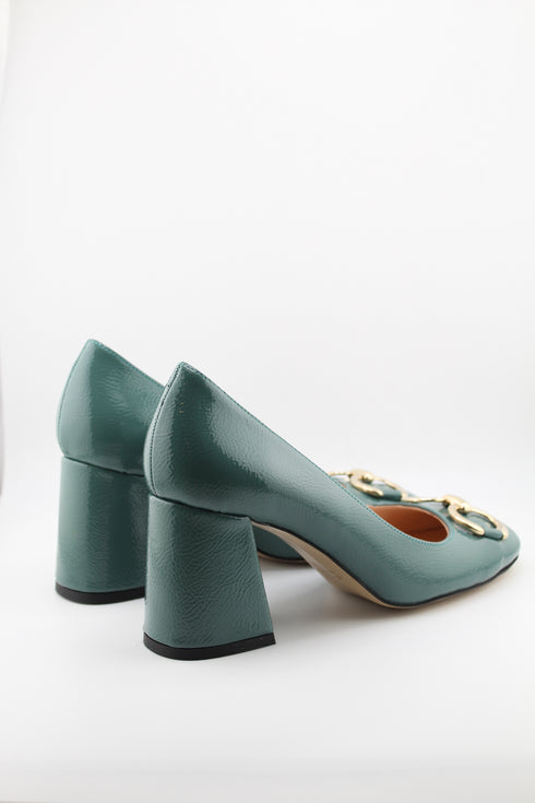 Sante Patent Leather Block Heel Pumps