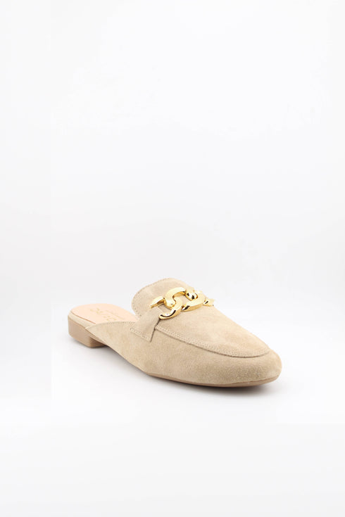 Sante Suede Loafers with Chain Accent