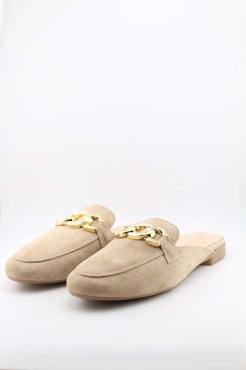Sante Suede Loafers with Chain Accent