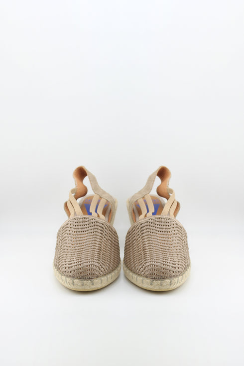 Verbenas Pleated Slingback Lato Espadrille Wedge Sandals