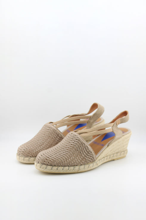 Verbenas Pleated Slingback Lato Espadrille Wedge Sandals