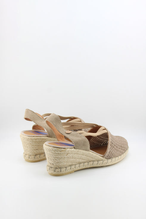 Verbenas Pleated Slingback Lato Espadrille Wedge Sandals