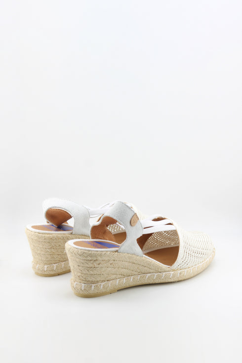 Verbenas Pleated Slingback Lato Espadrille Wedge Sandals