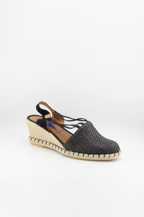 Verbenas Pleated Slingback Lato Espadrille Wedge Sandals