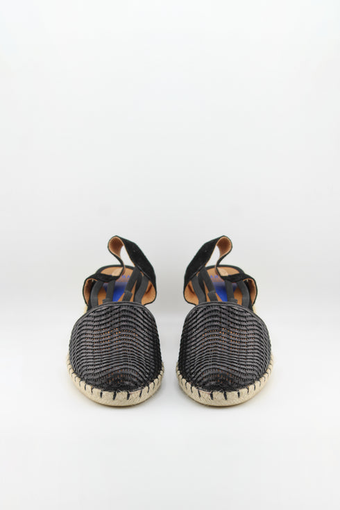 Verbenas Pleated Slingback Lato Espadrille Wedge Sandals