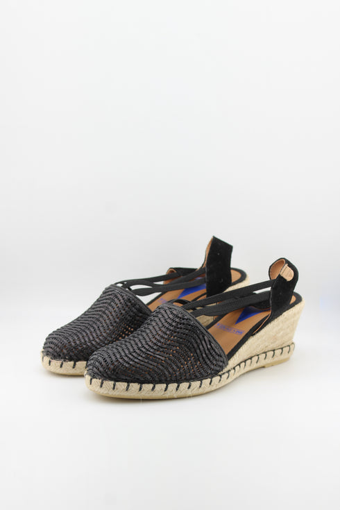 Verbenas Pleated Slingback Lato Espadrille Wedge Sandals