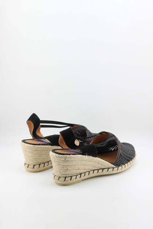 Verbenas Pleated Slingback Lato Espadrille Wedge Sandals