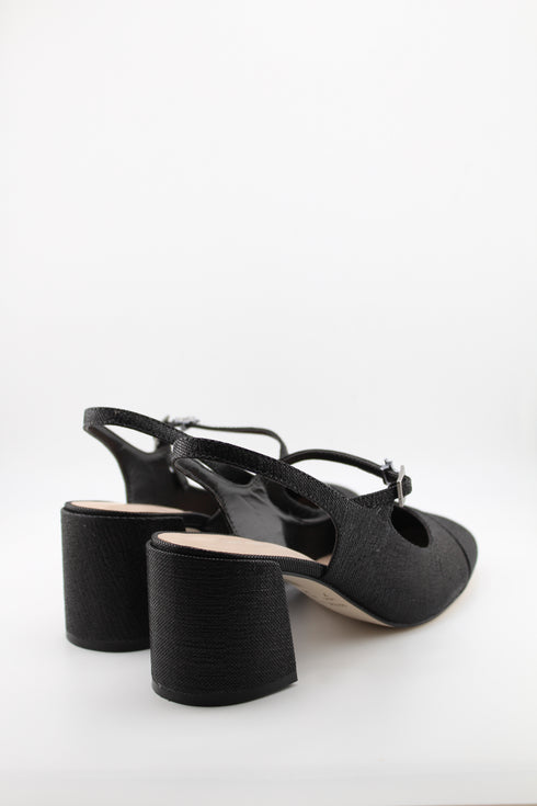 Luz da lua Block Heel Textured Slingback Pumps