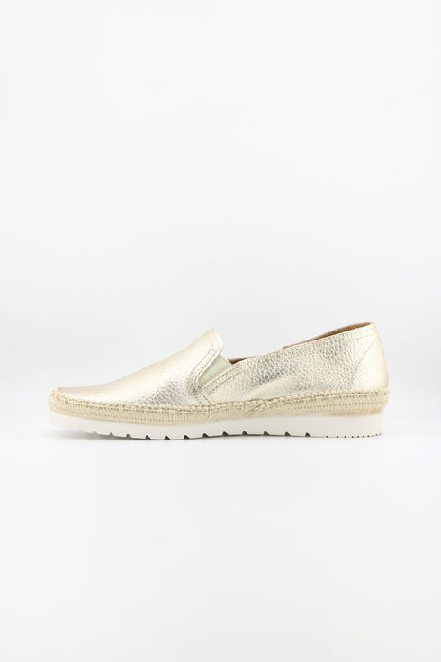 Verbenas Pebbled Leather Slip-On Espadrilles