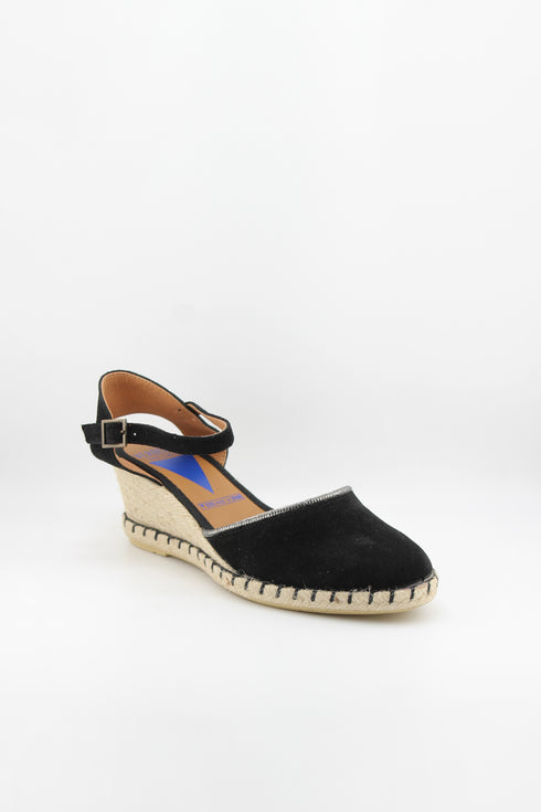 Verbenas Suede Espadrille Plain Wedge Sandals