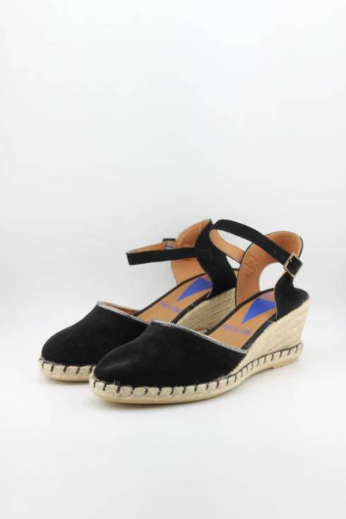 Verbenas Suede Espadrille Plain Wedge Sandals