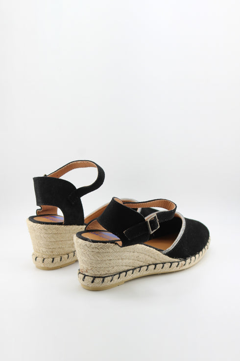 Verbenas Suede Espadrille Plain Wedge Sandals