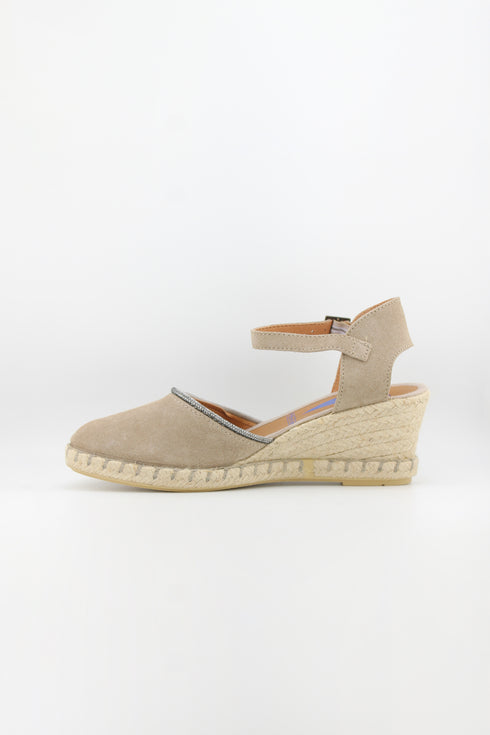 Verbenas Suede Espadrille Plain Wedge Sandals