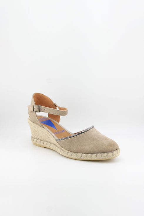 Verbenas Suede Espadrille Plain Wedge Sandals
