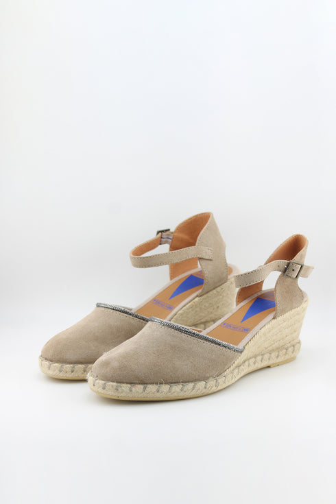 Verbenas Suede Espadrille Plain Wedge Sandals