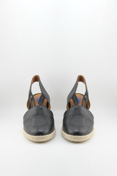 Verbenas Pleated Slingback Espadrille Nucleo Wedge Sandals