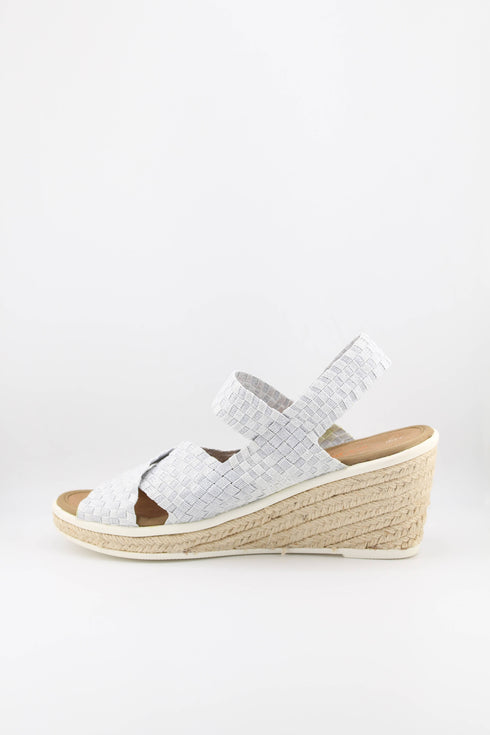 Bernie Mev Elastic Woven Espadrille Wedge with Criss-Cross Straps