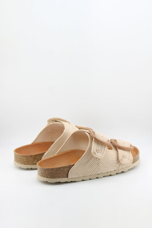Verbenas Woven Double-Buckle Cork Sandals