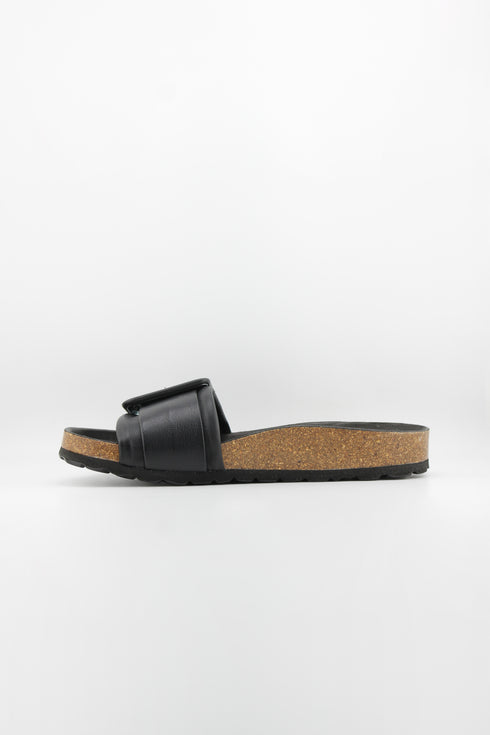 Verbenas Cork Sole Slide Sandals with Buckle