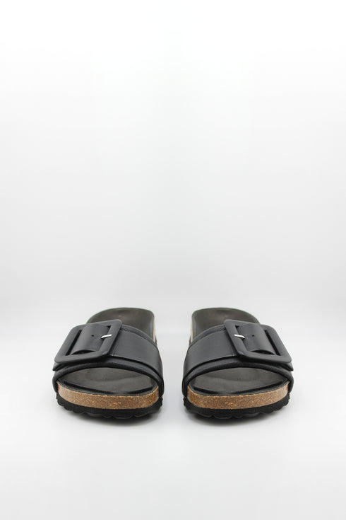 Verbenas Cork Sole Slide Sandals with Buckle