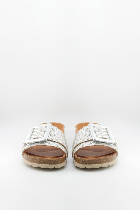 Verbenas Cork Sole Slide Sandals with Buckle