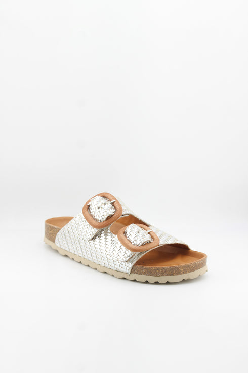 Verbenas Woven Double-Buckle Cork Sandals