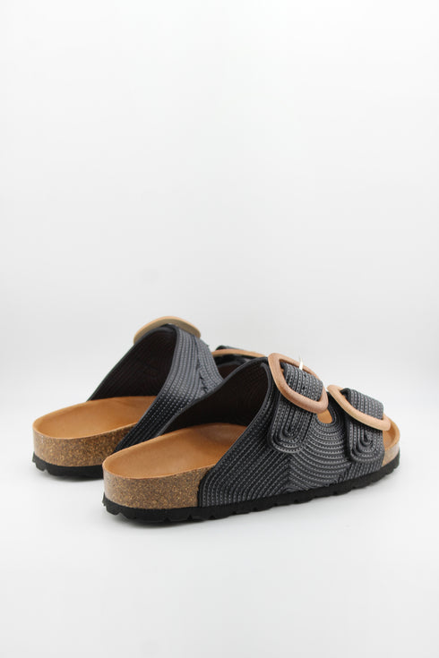 Verbenas Woven Double-Buckle Cork Sandals