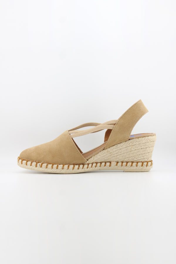 Verbenas Suede Espadrille Wedge Slingback Sandals