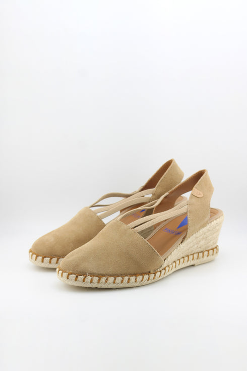 Verbenas Pleated Slingback Espadrille Wedge Sandals