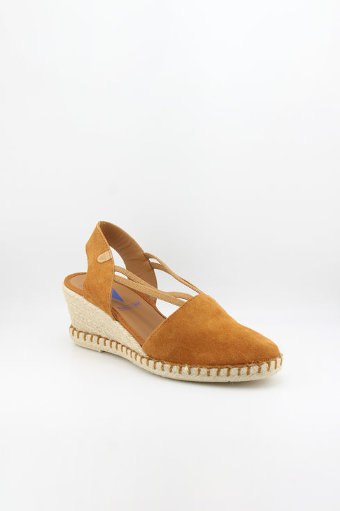 Verbenas Pleated Slingback Espadrille Wedge Sandals