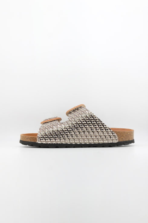 Verbenas Woven Double-Buckle Cork Sandals