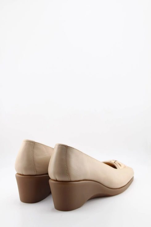 DFC Relax Wedge Heel Leather Slip-On Shoes
