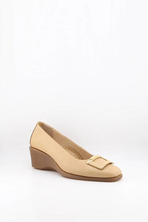 DFC Relax Buckled Leather Comfort Wedge Loafer