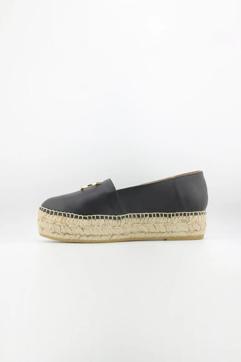 Nivel Metallic Leather Espadrille Loafers