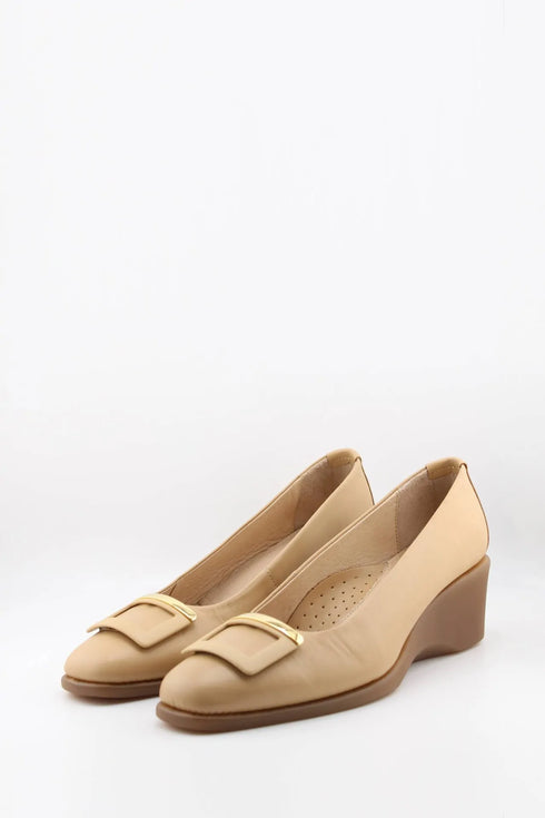 DFC Relax Buckled Leather Comfort Wedge Loafer