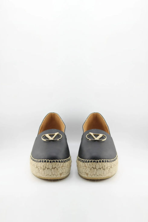 Nivel Metallic Leather Espadrille Loafers
