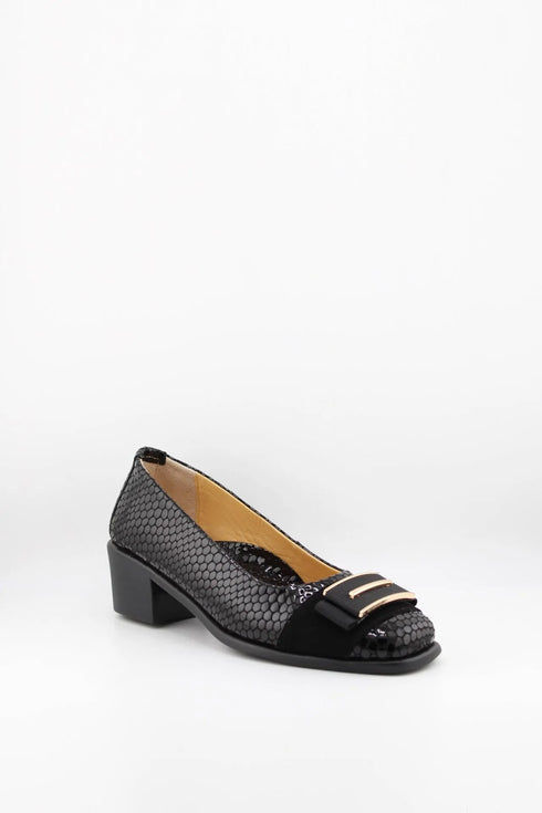 DFC Relax Snake Patterned Low Block Heel Loafers