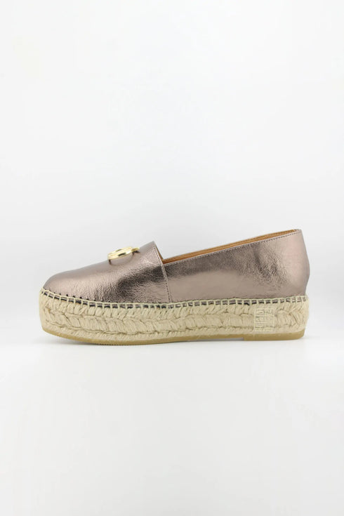Nivel Metallic Leather Espadrille Loafers