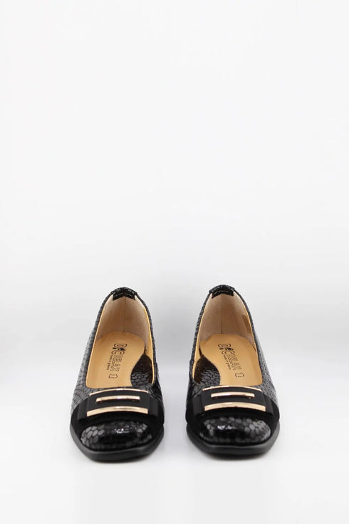 DFC Relax Snake Patterned Low Block Heel Loafers