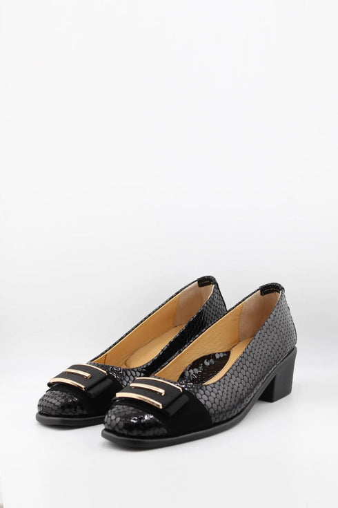 DFC Relax Snake Patterned Low Block Heel Loafers