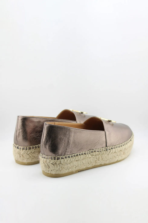 Nivel Metallic Leather Espadrille Loafers