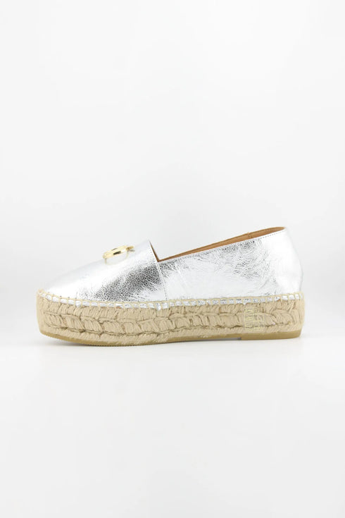 Nivel Metallic Leather Espadrille Loafers