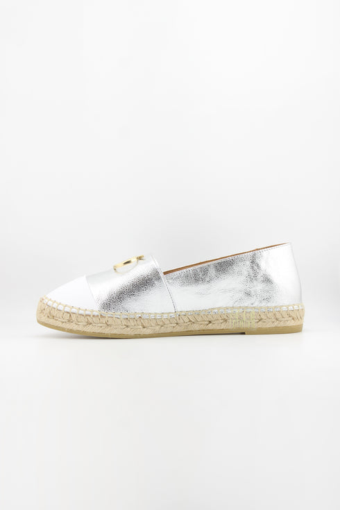 Nivel Metallic Espadrille Loafers with Cap Toe