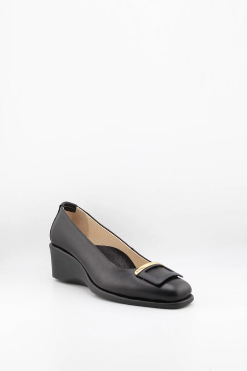 DFC Relax Buckled Leather Wedge Heeled Loafer