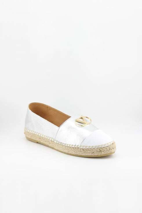 Nivel Metallic Espadrille Loafers with Cap Toe
