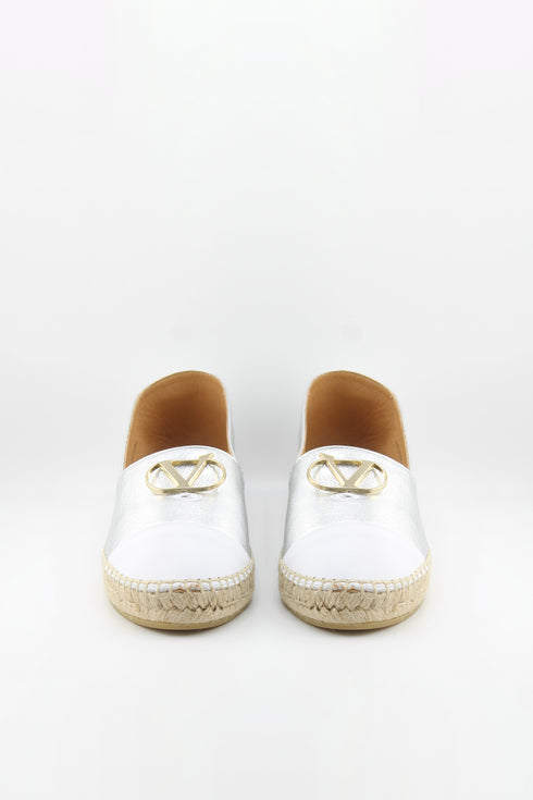 Nivel Metallic Espadrille Loafers with Cap Toe