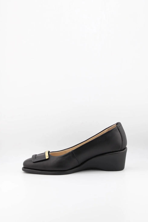 DFC Relax Buckled Leather Wedge Heeled Loafer
