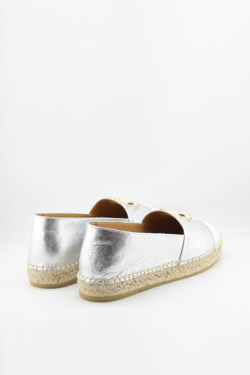 Nivel Metallic Espadrille Loafers with Cap Toe
